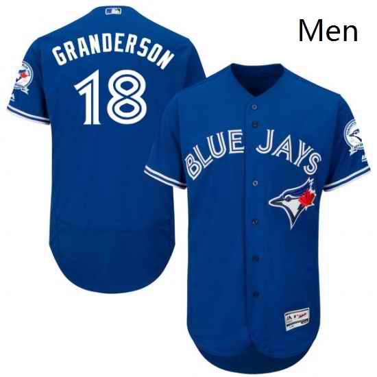 Mens Majestic Toronto Blue Jays 18 Curtis Granderson Royal Blue Alternate Flex Base Authentic Collection MLB Jersey